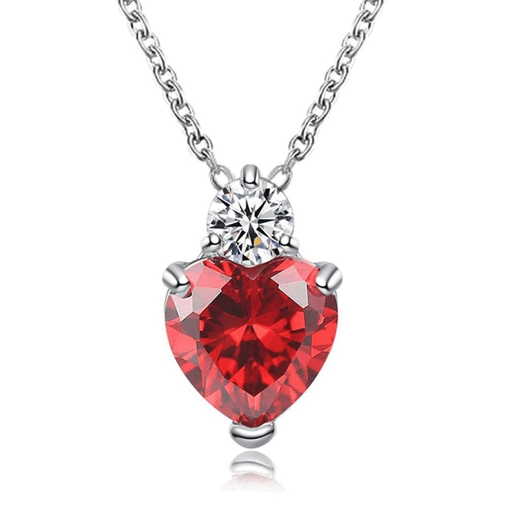 💎 Heart Drop Necklace Pendant Earrings 925 Sterling Silver Set - Picture 2 of 3